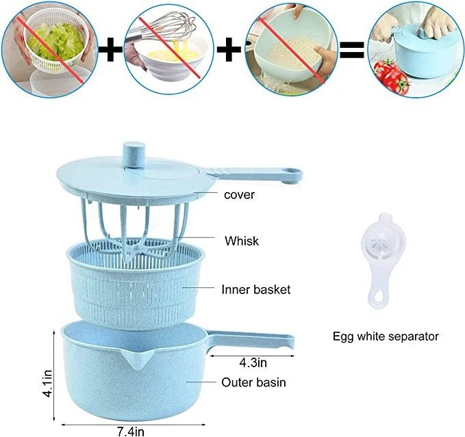 Multifunctional Kitchen Tools spina Salad Mixer Manual Fruit and Vegetable spinning Strainer Shaker Salad Spinner