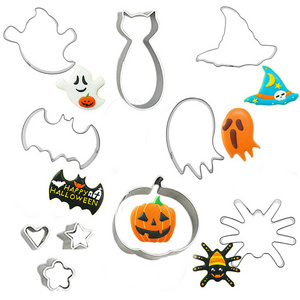 Custom Food Grade Stainless Steel DIY Cookie Cutter Halloween accessories pumpkin bat ghost fondant cookie mold