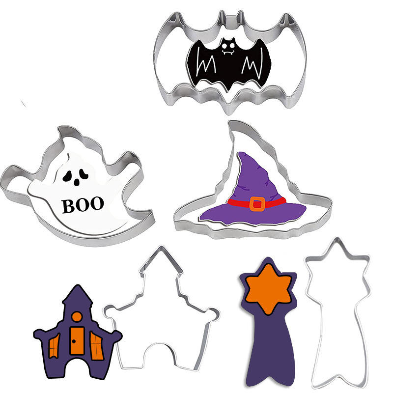 Custom Food Grade Stainless Steel DIY Cookie Cutter Halloween accessories pumpkin bat ghost fondant cookie mold