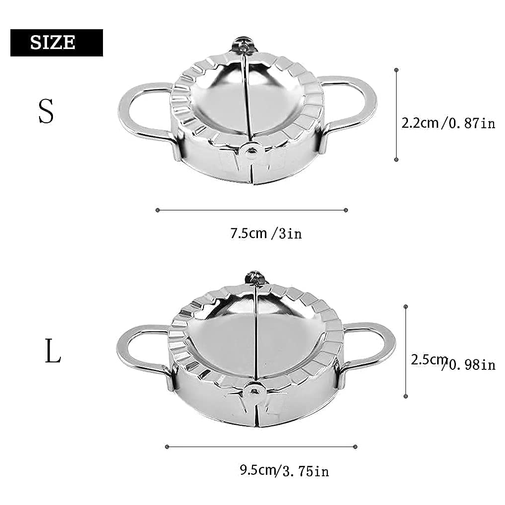 7.5 & 9.5CM Dumpling Mold Stainless Steel 304 Dumpling Maker Dough Cutter Press for Kitchen