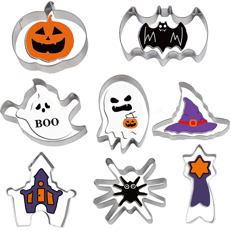 Custom Food Grade Stainless Steel DIY Cookie Cutter Halloween accessories pumpkin bat ghost fondant cookie mold