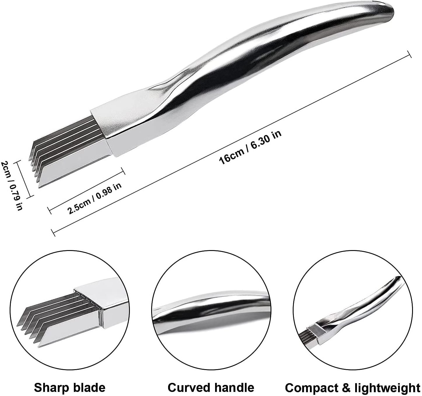 6-Layer Blade Stainless Steel Green Onion Knife Multi-Functional Scallion Onion Slicer Cutter