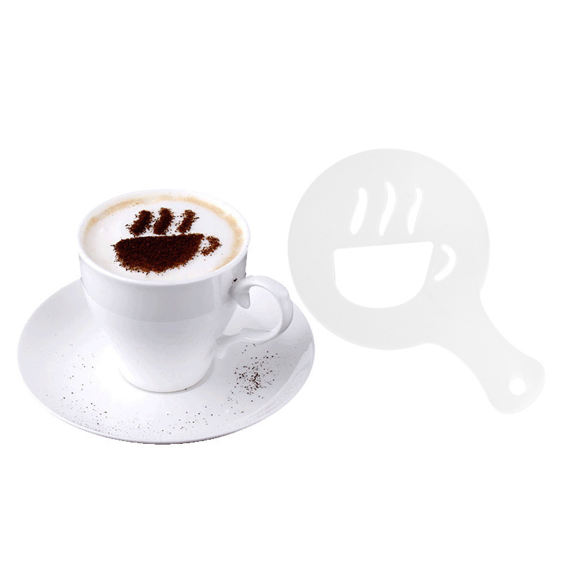 New design 16 PCS Plastic Template Coffee Stencil  cake decorating coffee stencil