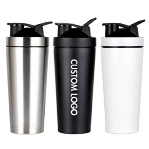 2023 high quality Wholesale Gym Metal Protein Cup Single wall Insulation stainless steel shaker bottle