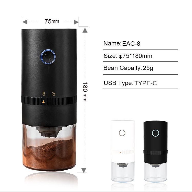 Small mini home kitchen spices coffee beans grinding mill USB rechargeable portable electric coffee grinder