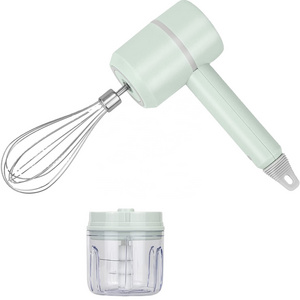 3-in-1 Wireless Electric Hand Mixer USB Rechargeable Hand Blender for Baby Food Cordless Mini Handheld Mixer for Egg Beater