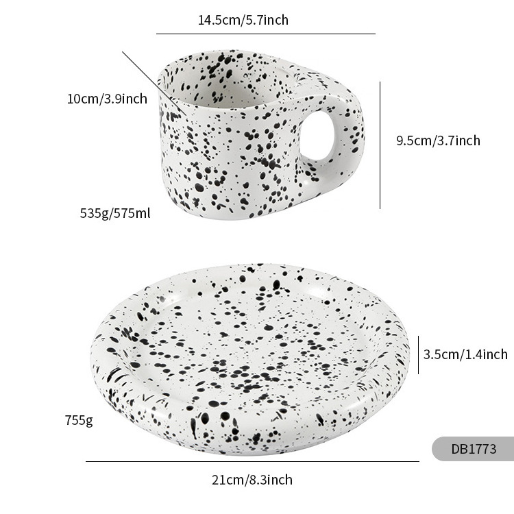 Personalized Spray Dot Coffee Cup Splashing Ink Cup With Souvenir Mug Ceramic Coffee mug