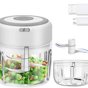 2 Cups Wireless Garlic Masher Food Cutter, Handheld Portable Garlic Mincer Pepper vegetable nuts Children food blender