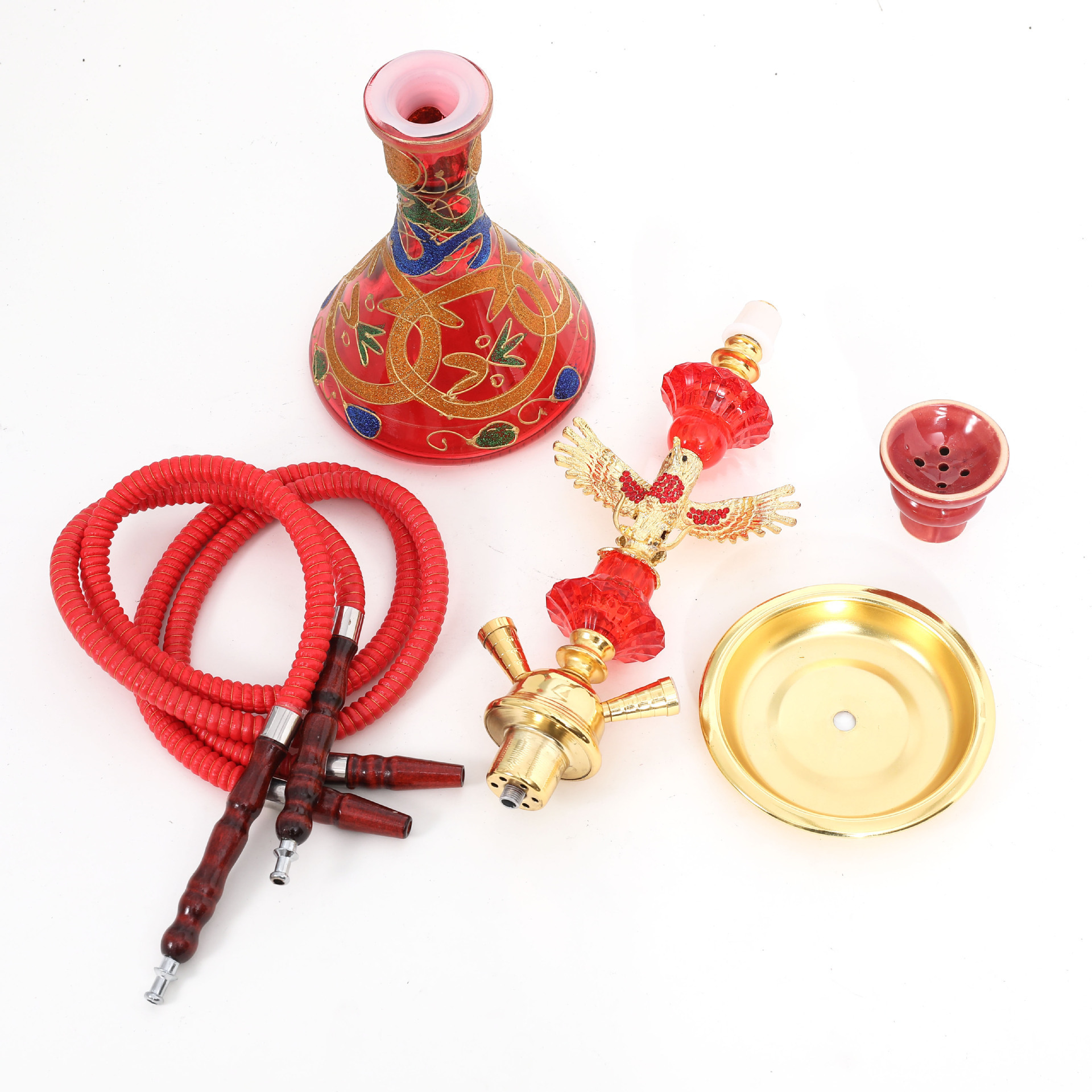 Wholesale 52cm Single Hose Eagle Arabian Hookah Glass Smoking Set Shisha Hookah Set