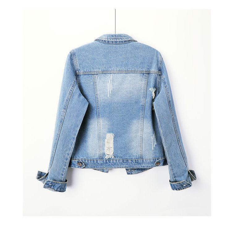 2023 Hot Sale Blue Denim Jacket Women Short Jean Denim Coat Ladies Bike Jackets Woman Apparel