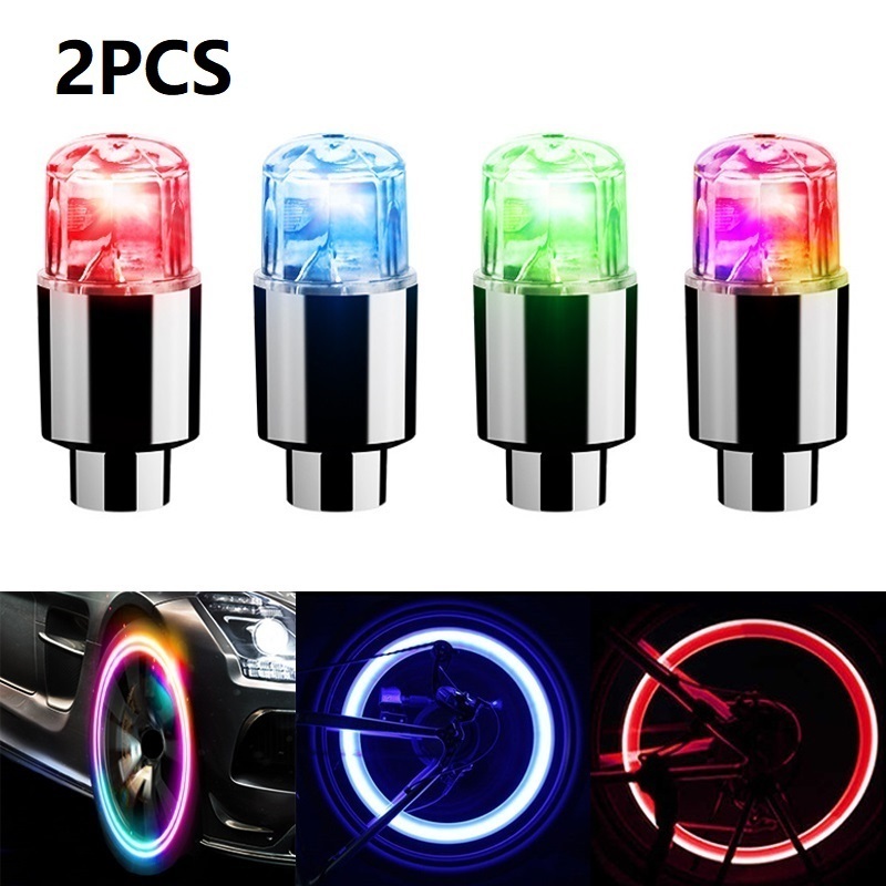 2Pcs Tire Lights Durable Tire Lights For Car Air Caps With Light For Motorcycles Bicycles Electric Vehicles Motorcycle Parts