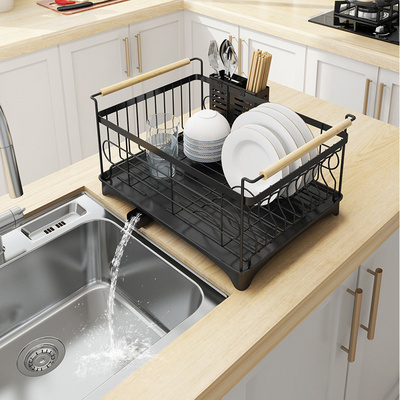 Stainless Steel Paint Sink Drain Rack Kitchen Shelves 2-story Supplies Storage Sink Dish Rack Dish Drainer Accessories Organizer