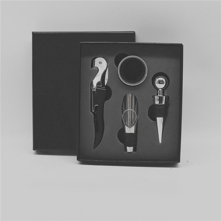 Top Seller 2022 Bar Tools Wine Bottle Opener 4pcs Set Creative Personalized Stainless Steel Wine Corkscrew Gift Box