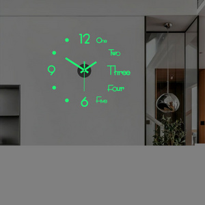 Mini Home Wall Clock 3D DIY Acrylic Mirror Stickers For Home Decoration Living Room Quartz Needle Self Adhesive Hanging Watch