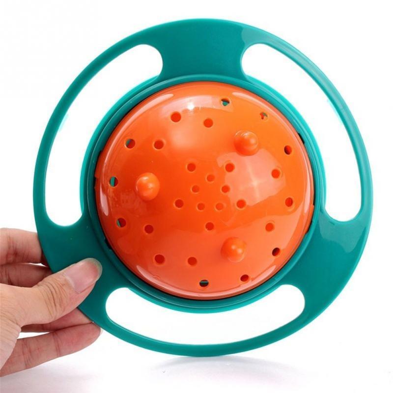 Children Universal Gyro Bowl Practical Design Rotary Balance Novelty Gyro Umbrella 360 Rotate Spill-Proof Solid Feeding Dishes