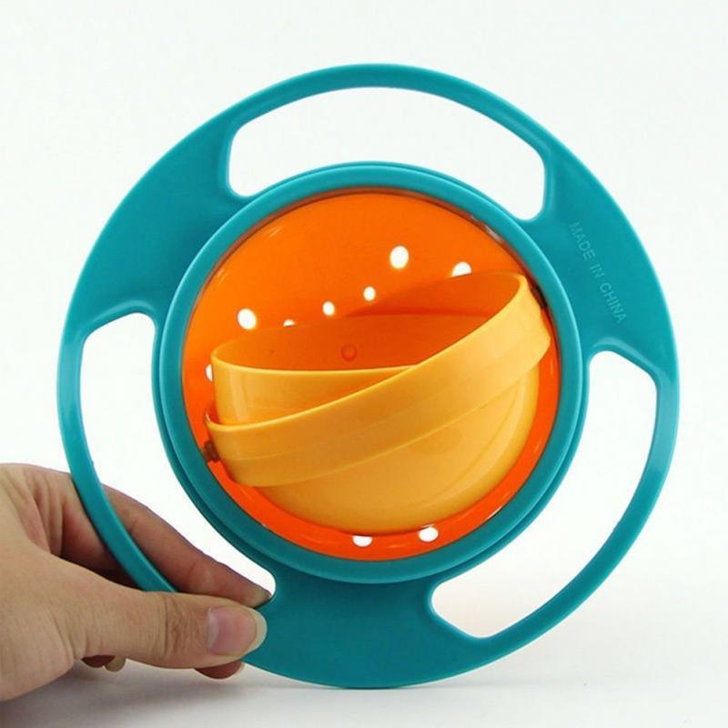 Children Universal Gyro Bowl Practical Design Rotary Balance Novelty Gyro Umbrella 360 Rotate Spill-Proof Solid Feeding Dishes