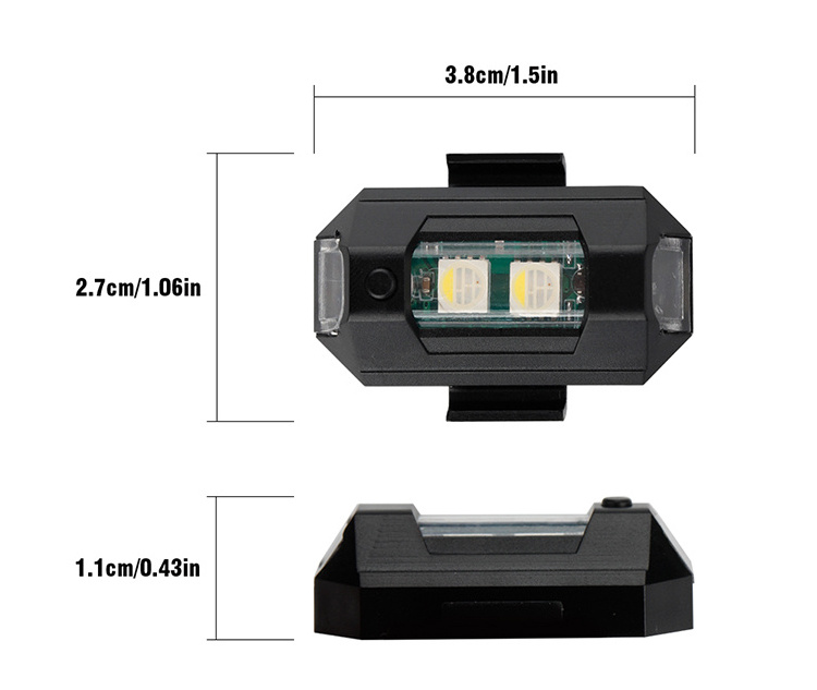 Motorcycle Lights Drone Strobe Light USB LED Anti-Collision Bike Aircraft Night Flying Mini Flashing Warning Signal Light