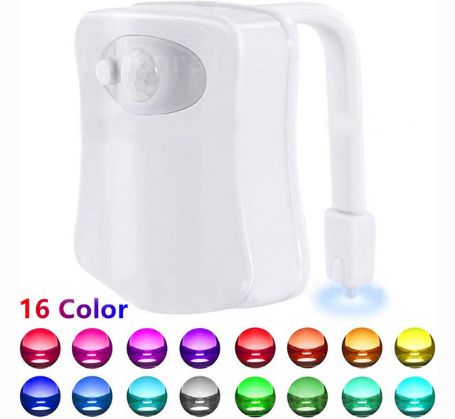 Toilet Night Light Smart PIR Motion Sensor 8/16Colors LED Bathroom Waterproof Backlight For Toilet Bowl WC Washroom Night Lamp