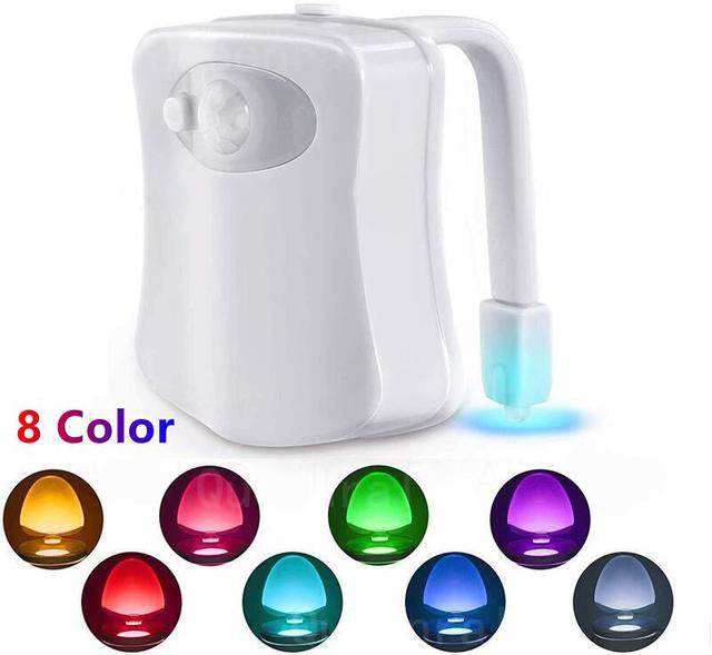 Toilet Night Light Smart PIR Motion Sensor 8/16Colors LED Bathroom Waterproof Backlight For Toilet Bowl WC Washroom Night Lamp