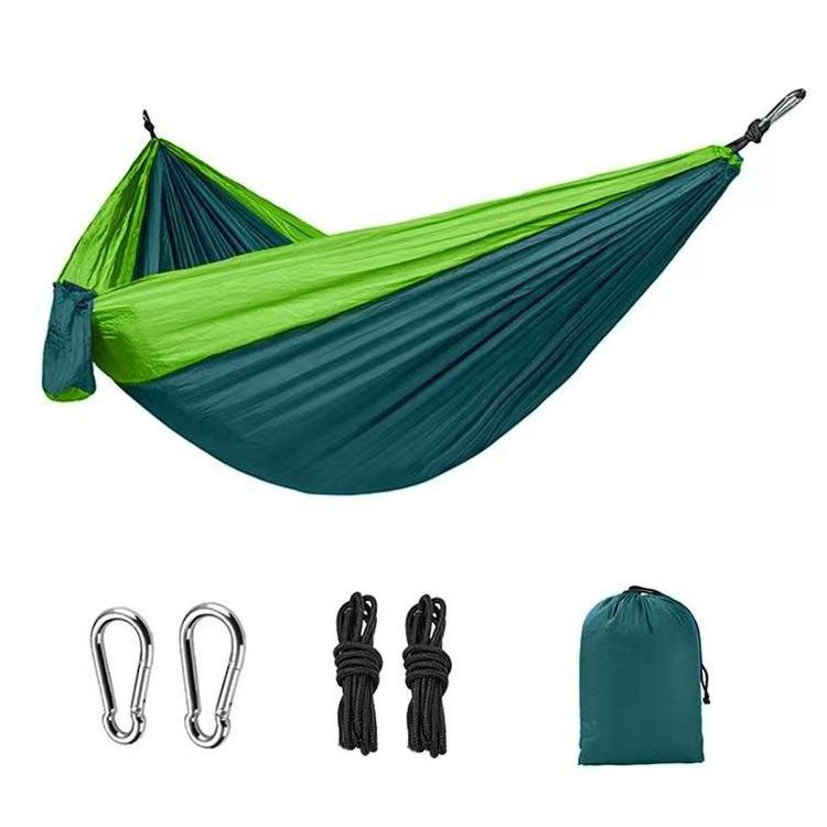 Solid Color Parachute Hammock with Hammock straps and Black carabiner Camping Survival travel Double Person outdoor furniture