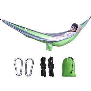 Solid Color Parachute Hammock with Hammock straps and Black carabiner Camping Survival travel Double Person outdoor furniture