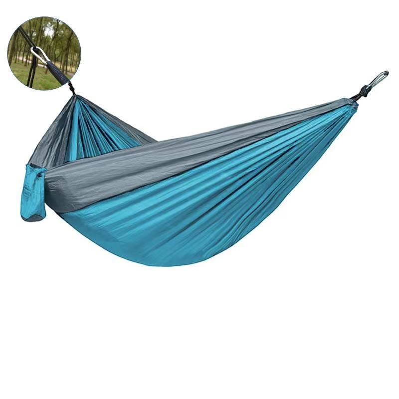 Solid Color Parachute Hammock with Hammock straps and Black carabiner Camping Survival travel Double Person outdoor furniture