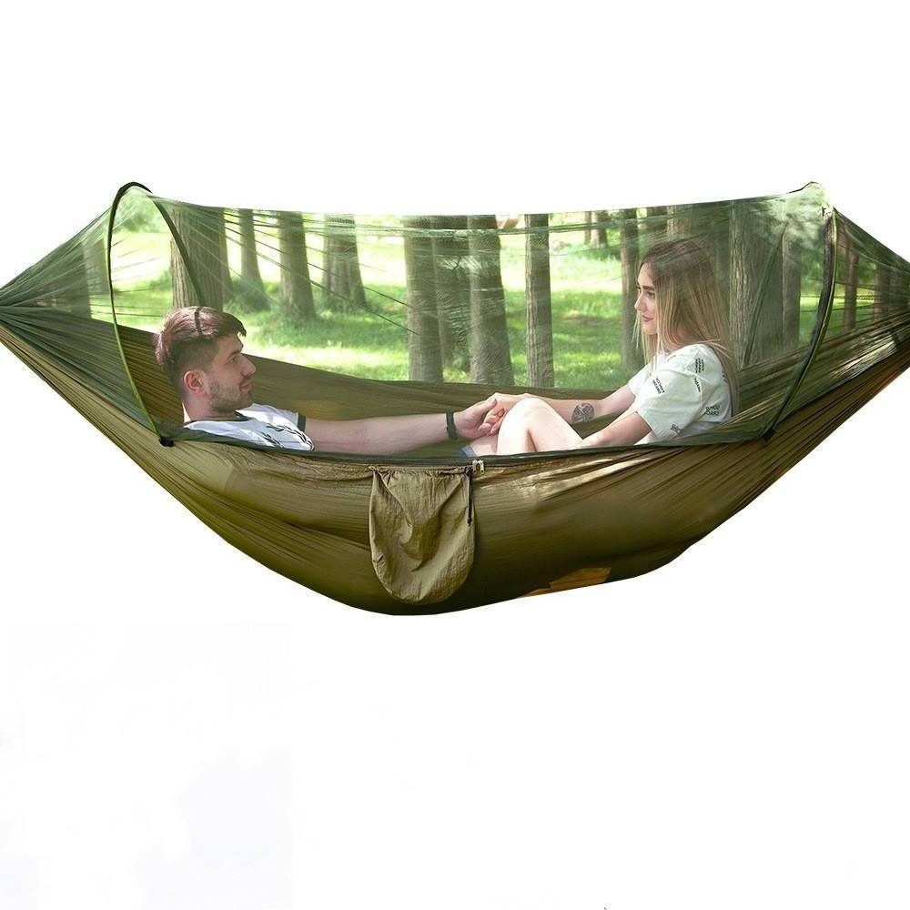 Outdoor Camping Hammocks with Mosquito Net 1-2 Person Portable Travel Camping Fabric Hanging Swing Hammocks Bed Garden Furniture