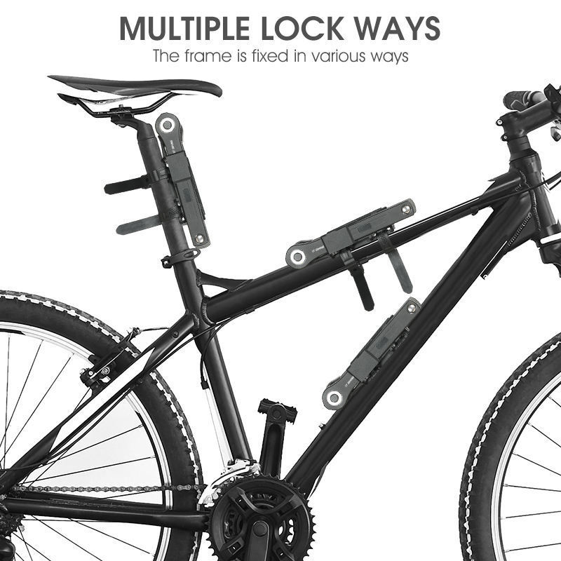 Road Bike Zinc Alloy Bicycle Lock High Security Anti-Theft Foldable Four-Digit Password Lock E-Bike Part Chain Lock