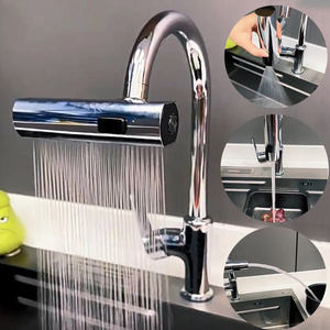 Waterfall Kitchen Faucet Modern Design Thread Anti-Splash Device Rotary Bubbler Booster Extension Spout Universal Fitting