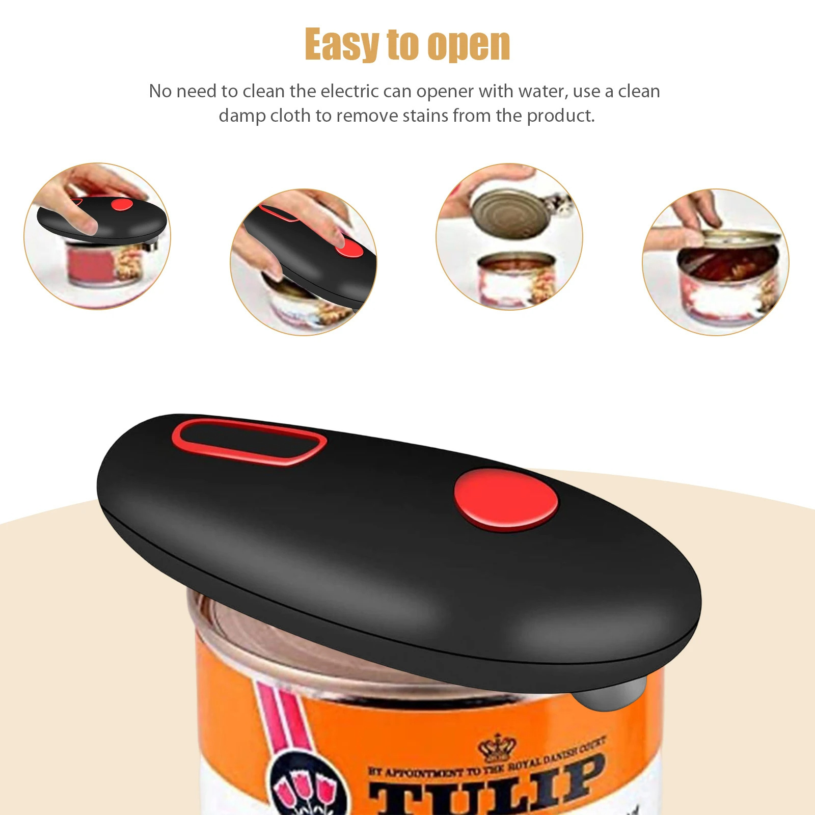 Portable Electric Can Opener Bottle Handheld Automatic Jar Opener Mini One Touch Opening Kitchen Safety Tools For Household