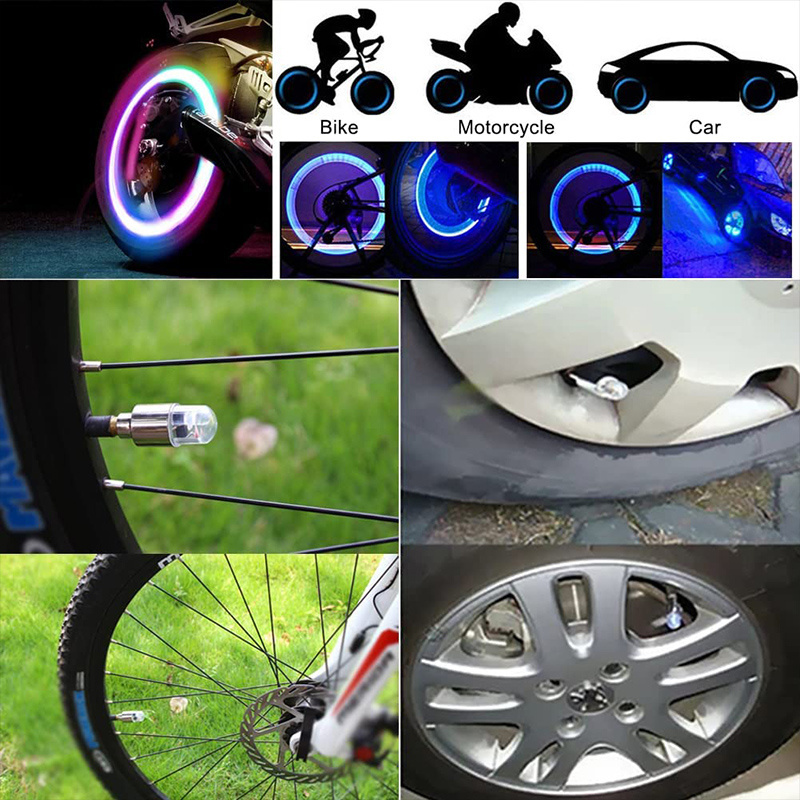 2Pcs Tire Lights Durable Tire Lights For Car Air Caps With Light For Motorcycles Bicycles Electric Vehicles Motorcycle Parts