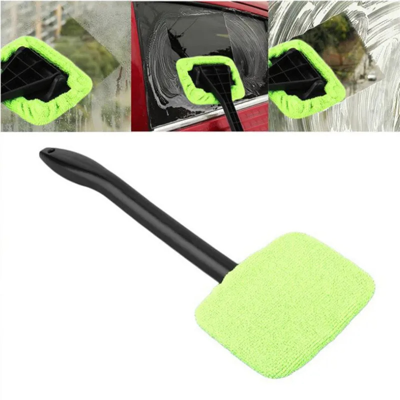 Auto Cleaning Wash Tool with Long Handle Car Window Cleaner Washing Kit Windshield Wiper Microfiber Wiper Cleaner Cleaning Brush