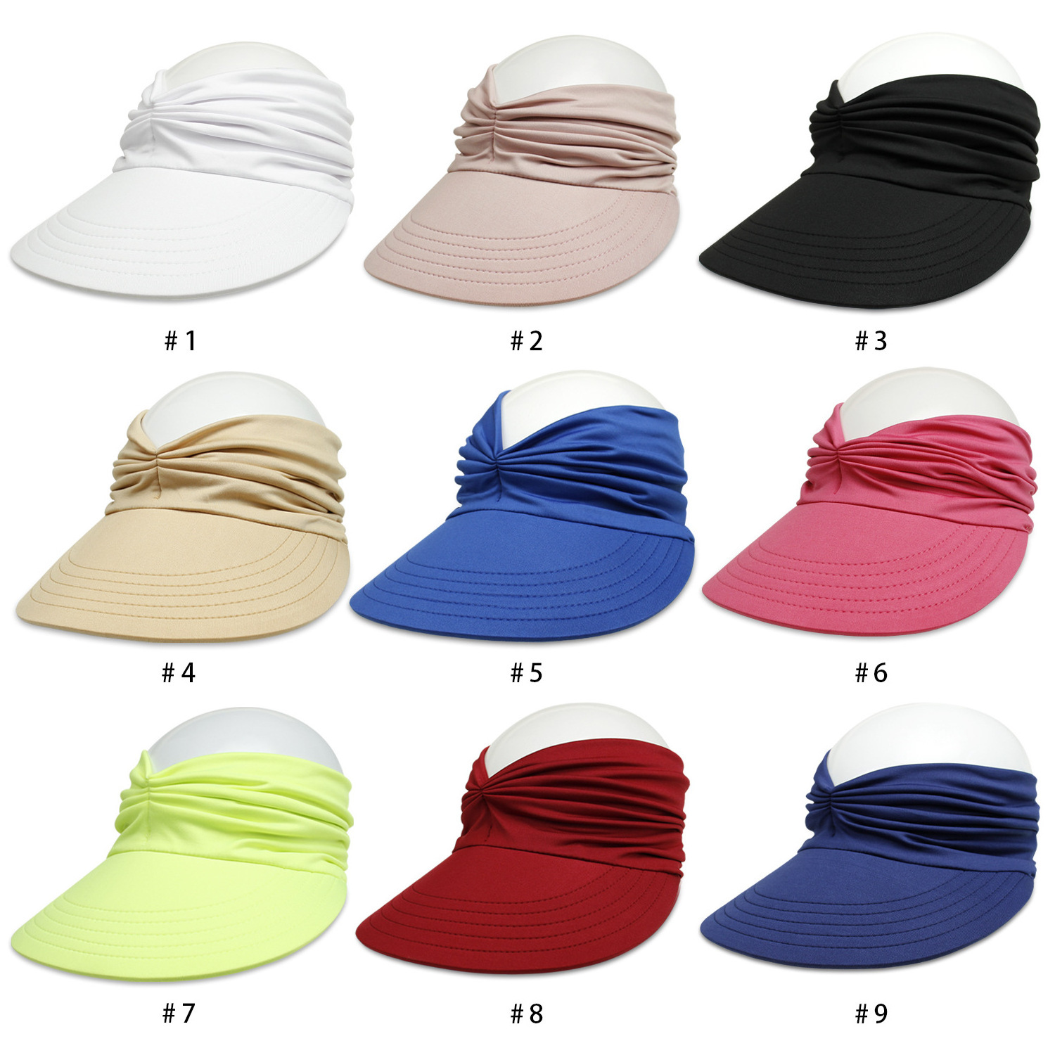 Polyamide Sun Protect Wide Brim Sunhat Women Outdoor Summer Hat Open Top Hollow Cap Adult Sun Visor Hat Travel Seaside Beach Hat