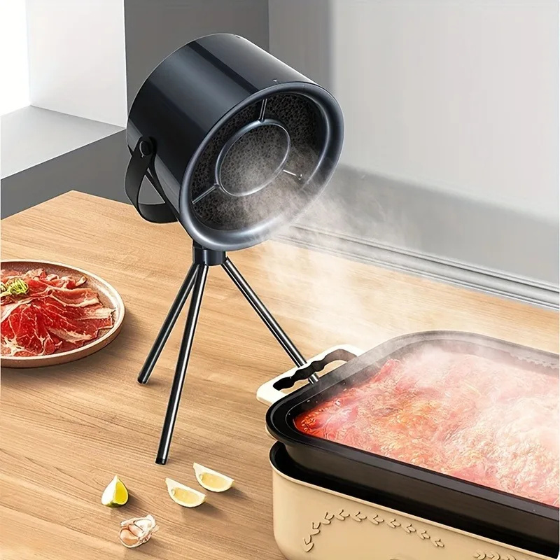 New Portable Desktop Exhaust Fan Small Kitchen Hood Extractor Barbecue USB Charging Desktop Range Hoods Mini Suction