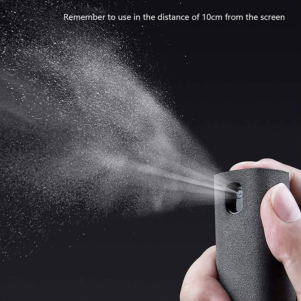 2 In 1 Phone Screen Cleaner Spray Computer Mobile Phone Screen Dust Remover Tool Microfiber Cloth For iPhone iPad Apple Polish