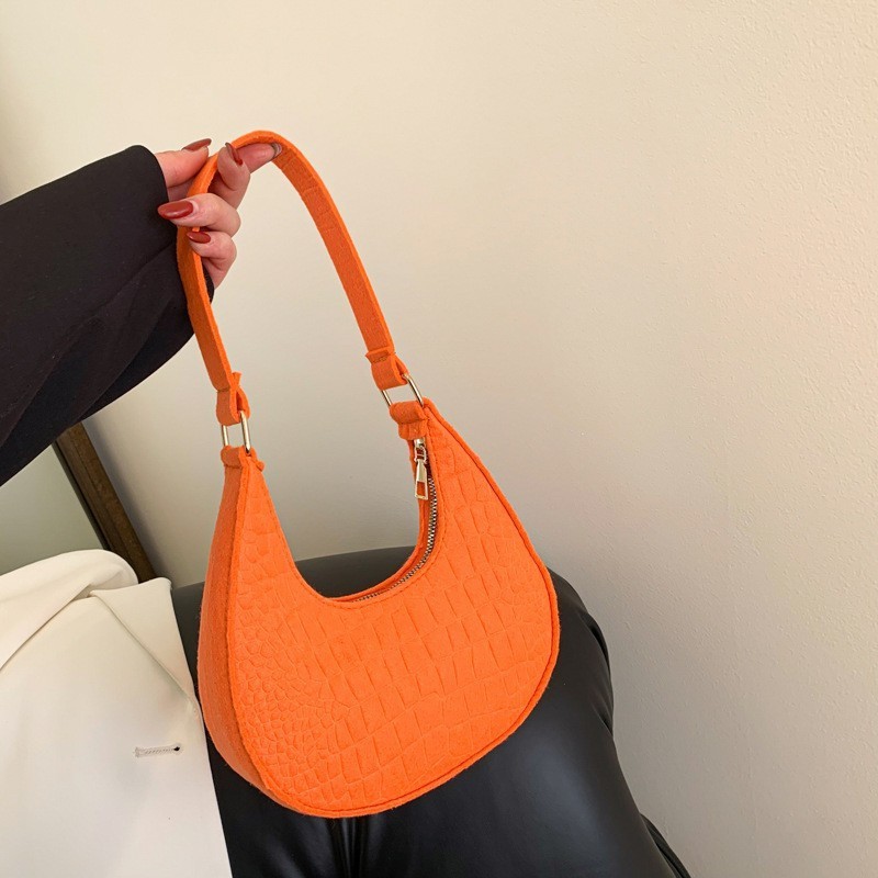 New Underarm Bag Casual One Shoulder Handbag Women Solid Color Handlebags