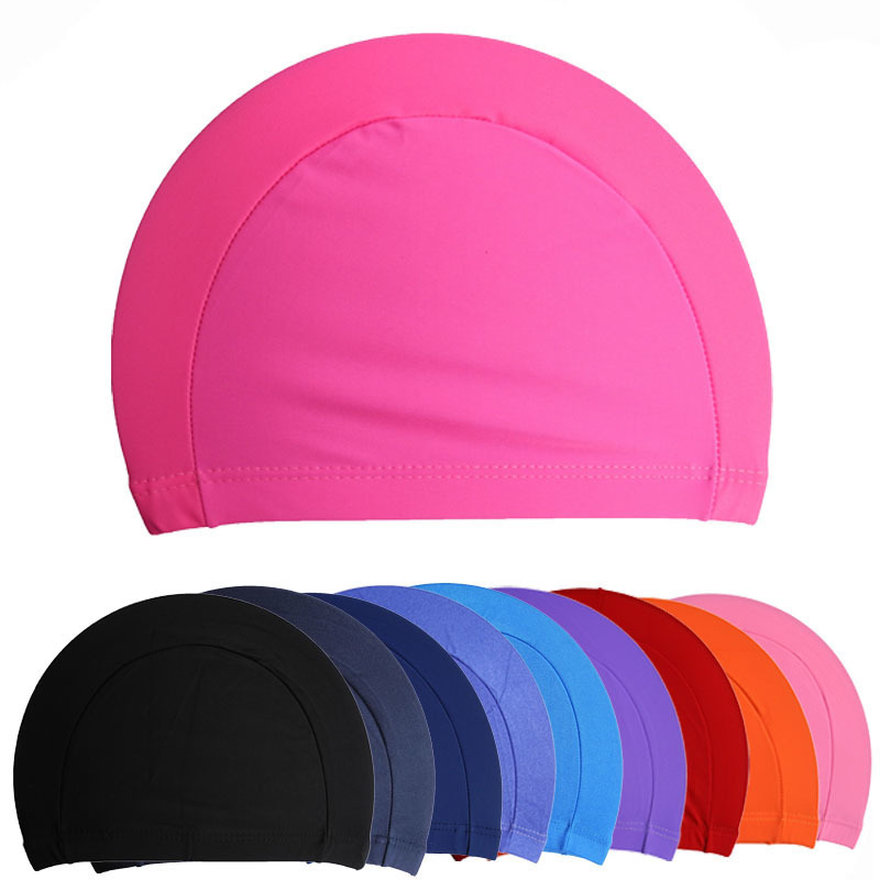 Fabric Protect Ears Long Hair Sports Siwm Pool Swimming Cap Hat Adults Men Women Sporty Ultrathin Adult Bathing Caps Free Size