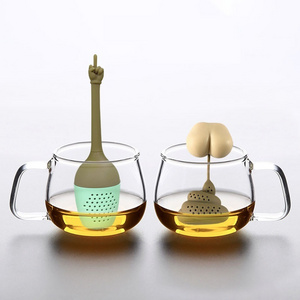 Reusable Silicone Tea Infuser Creative Poop Shaped Funny Herbal Tea Bag Coffee Filter Diffuser Strainer Tea Accessories