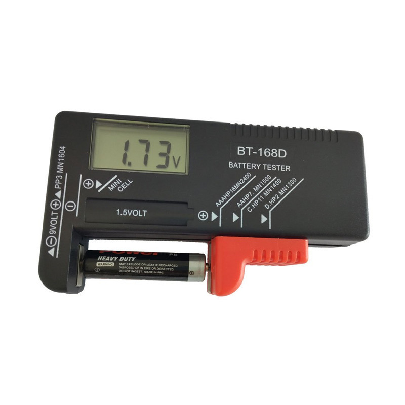 BT-168D Digital Battery Tester 9V/1.5V/AA/AAA Battery Capacity Tester Button Cell Volt Checker Universal Battery Tester BT-168