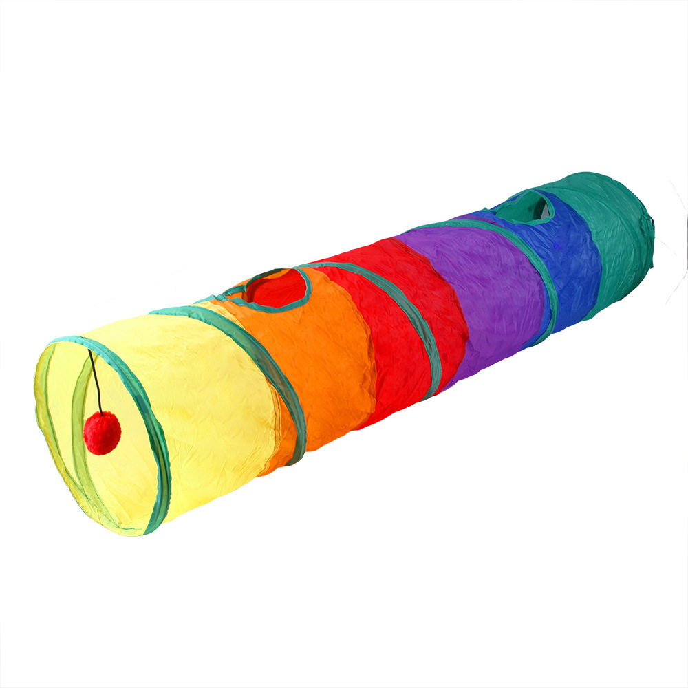 Cat Tunnel Toy Funny Pet Holes Play Tubes Collapsible Crinkle Kitten Toys Puppy Ferrets Rabbit Play Dog Tunnel Tubes