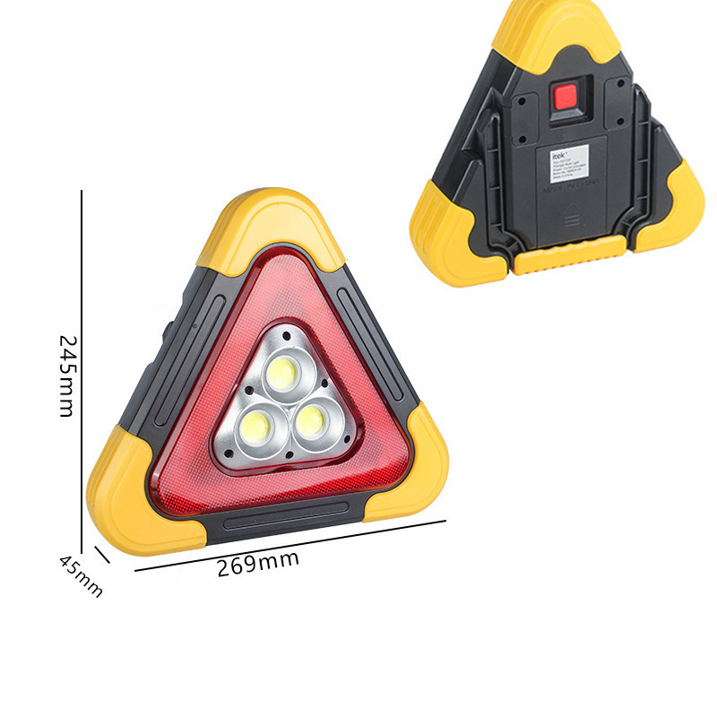 Car Triangle Warning Light Portable Reflective Battery Powered Emergency Traffic Sign Recognition Barricade Breakdown Safety Sig