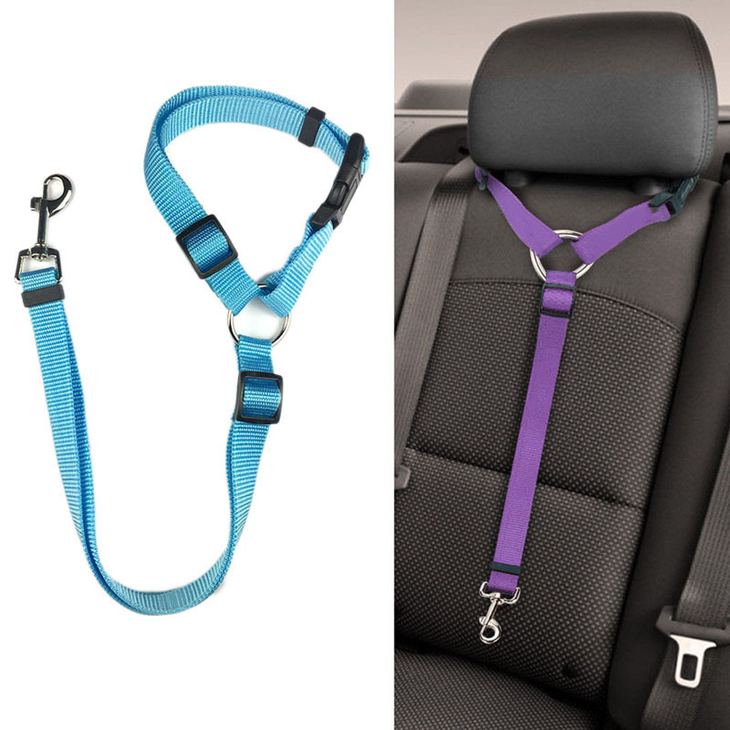 Nylon Dog Seatbelts Safety Pet Car Seat Belt Adjustable Dog Leash Headrest Restraint Harness Strap for Vehicle Dog Accessories