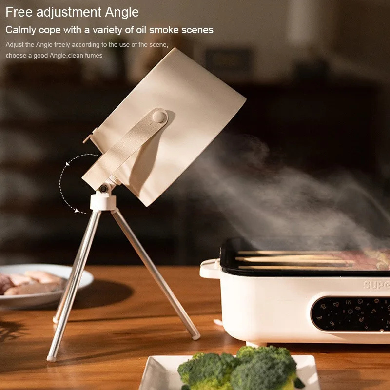 New Portable Desktop Exhaust Fan Small Kitchen Hood Extractor Barbecue USB Charging Desktop Range Hoods Mini Suction