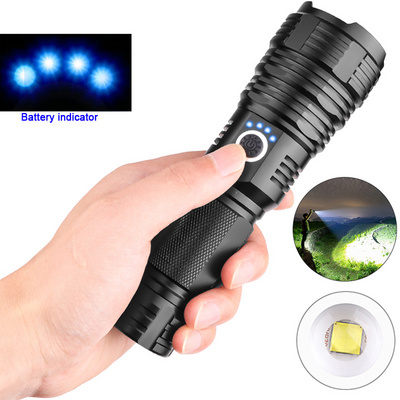 Most Powerful LED Flashlight XHP50 Rechargeable USB Zoomable Torch XHP50 18650 or 26650 Hunting Lamp for Camping