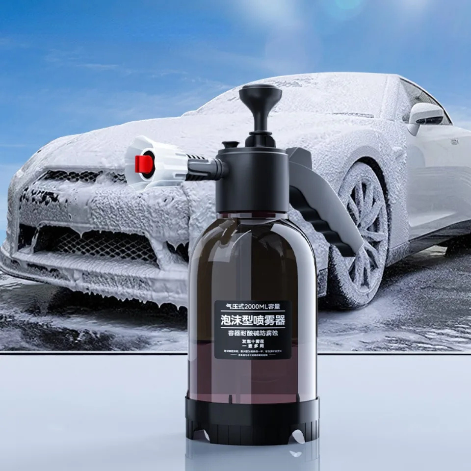 2L Car Wash Spray Bottle Foam Wash Sprayer Hand Pump Foam Sprayer Car Air Pressure Spray Washer Nozzle Can Auto Window Cleaning