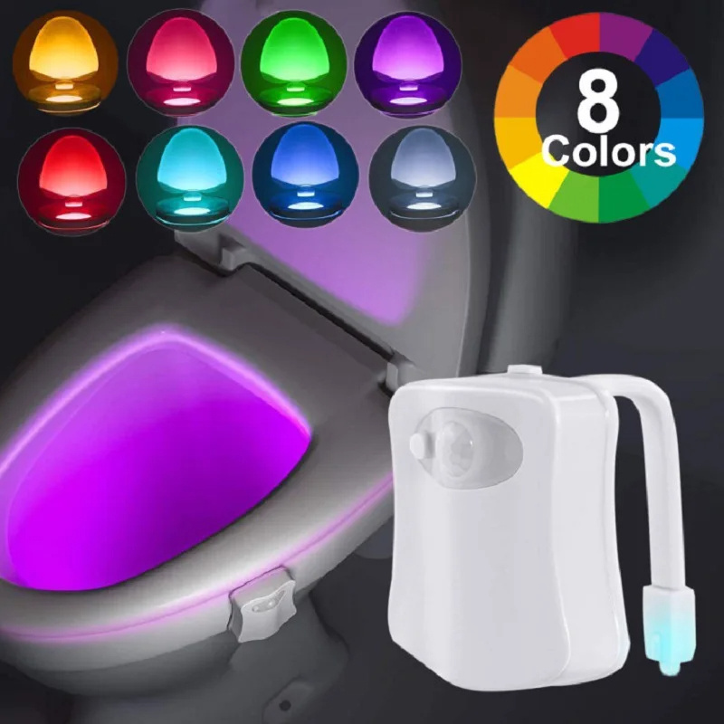 Smart PIR Motion Sensor Toilet Seat Night Light 8/16 Colors Waterproof Backlight For Toilet Bowl LED Lamp WC Toilet Light