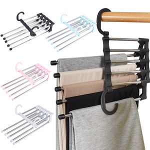 Multifunctional Hanger Folding Pants Storage Rack Clothes Organizer Hangers Save Wardrobe Space Bedroom Closets Organizer