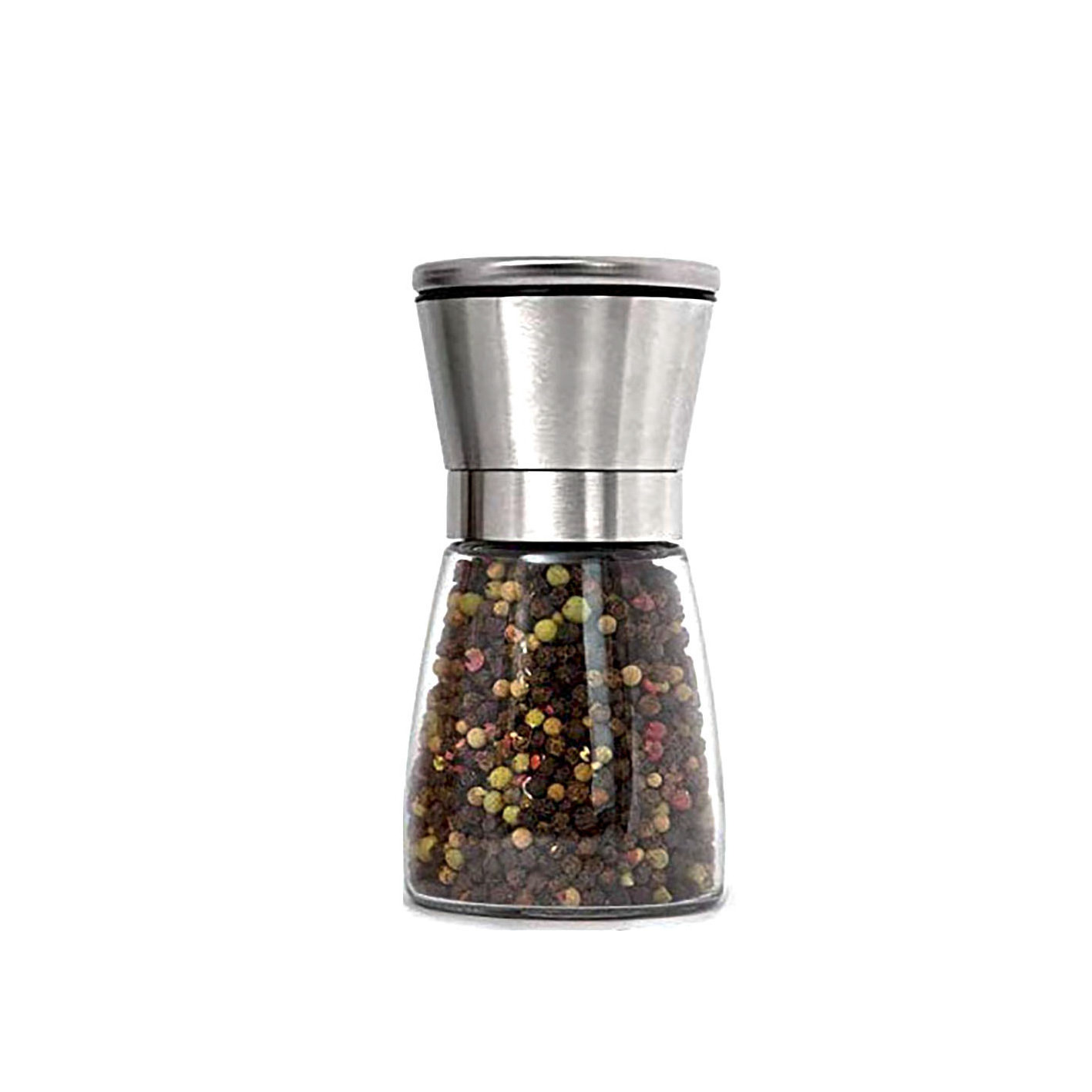 Dual Purpose Pepper Grinder Stainless Steel Double Head Kitchen Tools Sea Salt & Black Pepper Spice Manual Double Head Grinder