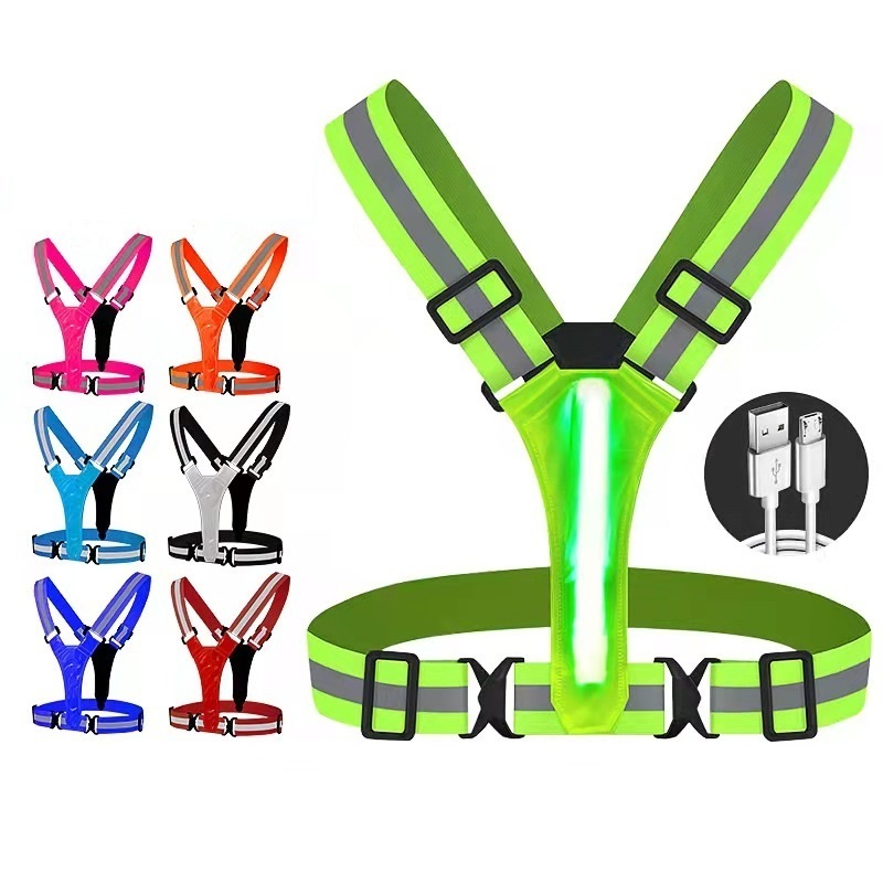 Outdoor Adjustable Safety Vests Night Walking Highlight Reflective Vest Lightweight Biking Safety Straps Waterproof Running Gear