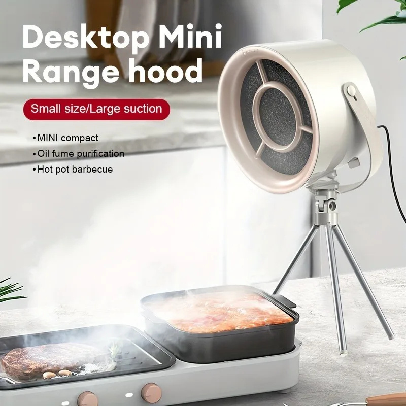 New Portable Desktop Exhaust Fan Small Kitchen Hood Extractor Barbecue USB Charging Desktop Range Hoods Mini Suction